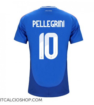 Italia Lorenzo Pellegrini #10 Prima Maglia Europei 2024 Manica Corta
